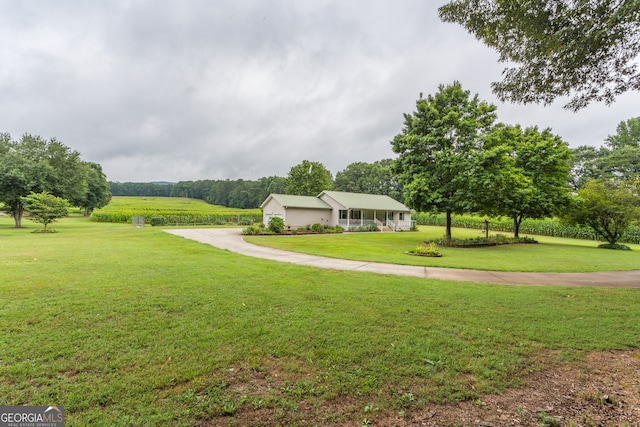 exterior space with a front yard