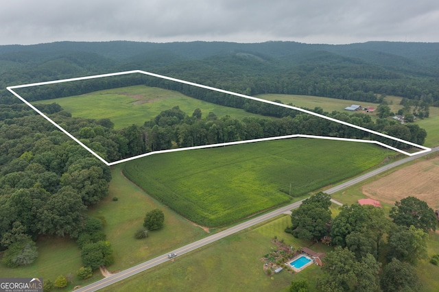 drone / aerial view featuring a rural view