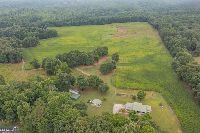 drone / aerial view with a rural view