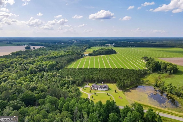 drone / aerial view featuring a rural view