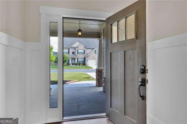 entryway featuring light hardwood / wood-style floors