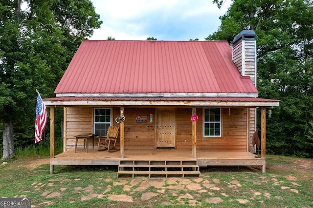 exterior space with covered porch