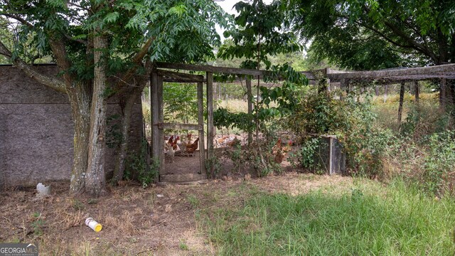 view of yard featuring an outdoor structure