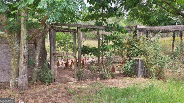 view of yard with an outdoor structure