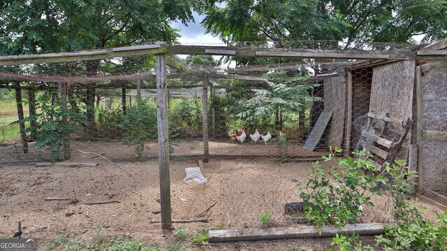 view of yard featuring an outdoor structure