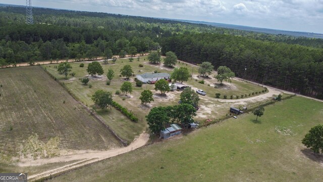 aerial view featuring a rural view