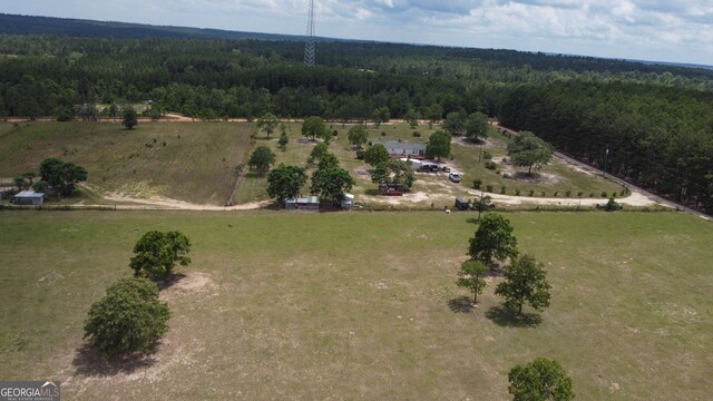 drone / aerial view with a rural view