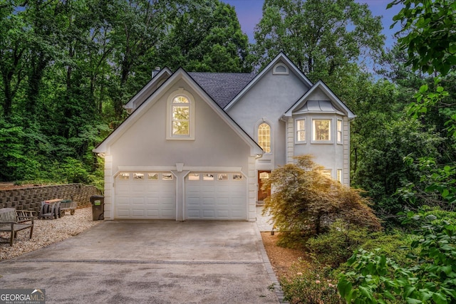 view of property with a garage