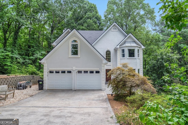 view of front of property featuring a garage