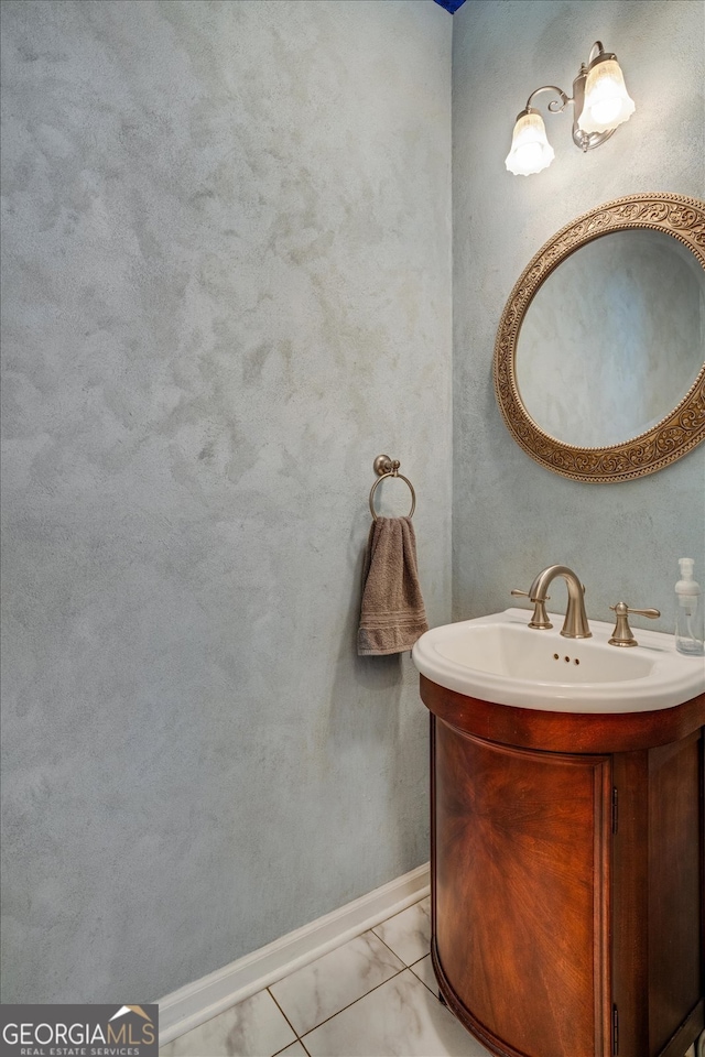 bathroom featuring vanity and tile patterned flooring