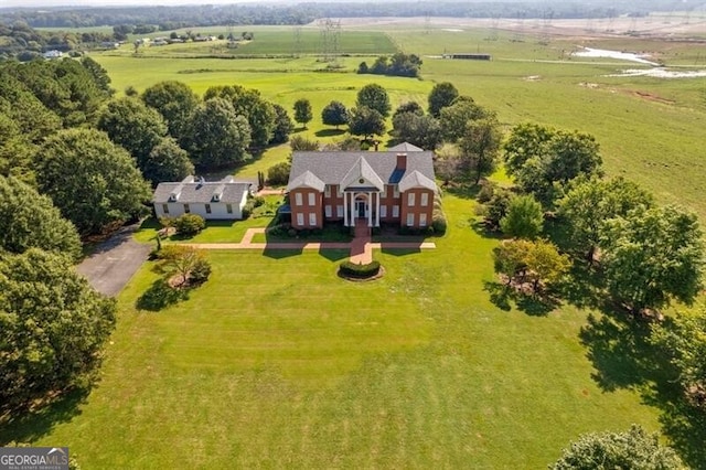 drone / aerial view featuring a rural view