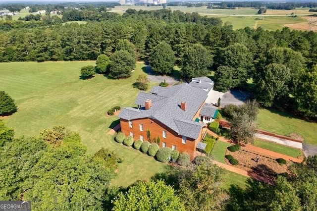 bird's eye view with a rural view