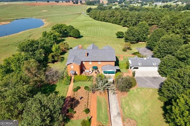 drone / aerial view with a rural view