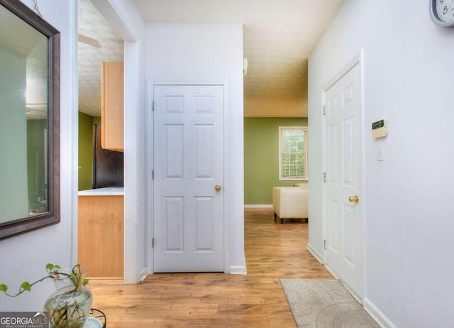 corridor featuring light hardwood / wood-style floors