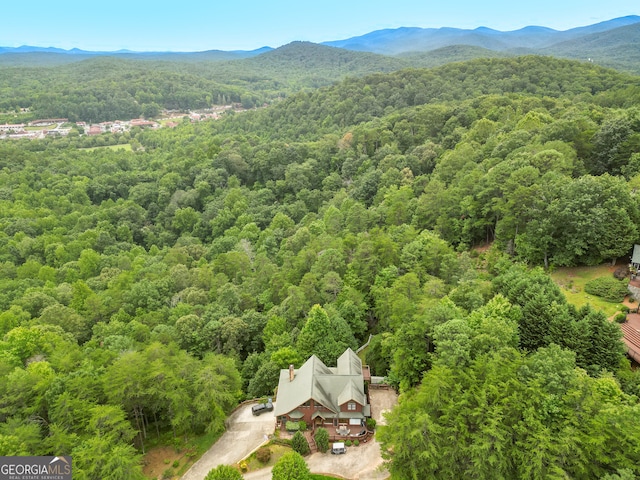 bird's eye view featuring a mountain view