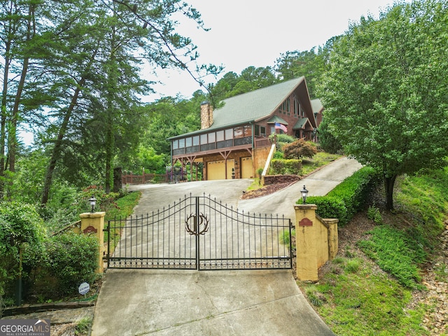 view of front of home featuring a garage