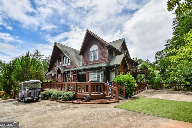 view of front of house featuring a deck