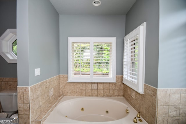 bathroom with a washtub