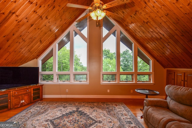 additional living space featuring a wealth of natural light, light hardwood / wood-style floors, and vaulted ceiling