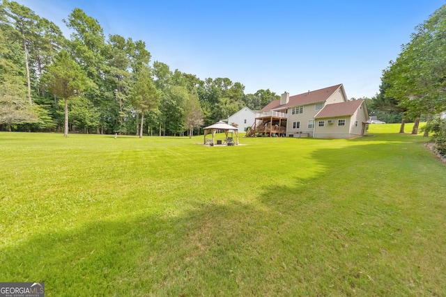 view of yard with a gazebo