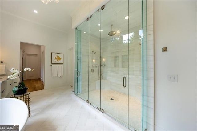 bathroom with an enclosed shower