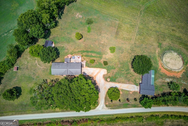 bird's eye view with a rural view