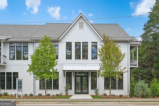 exterior space featuring french doors