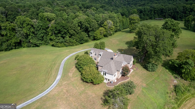 drone / aerial view with a rural view