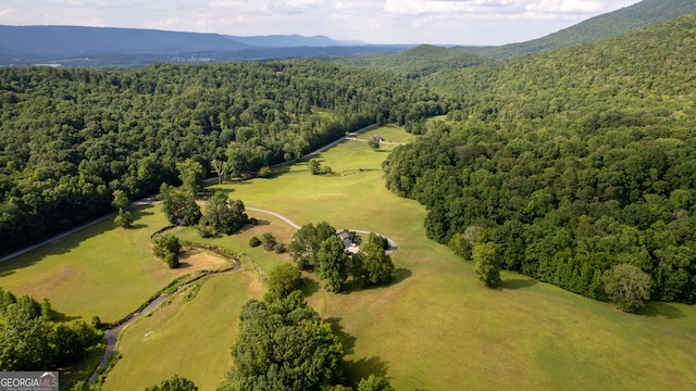 aerial view featuring a mountain view