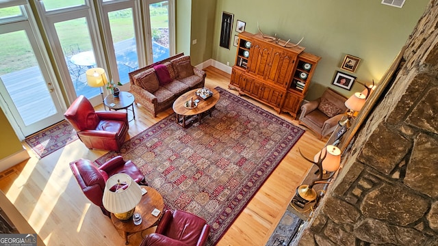 living room featuring hardwood / wood-style flooring