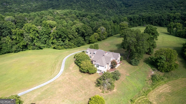 aerial view with a rural view