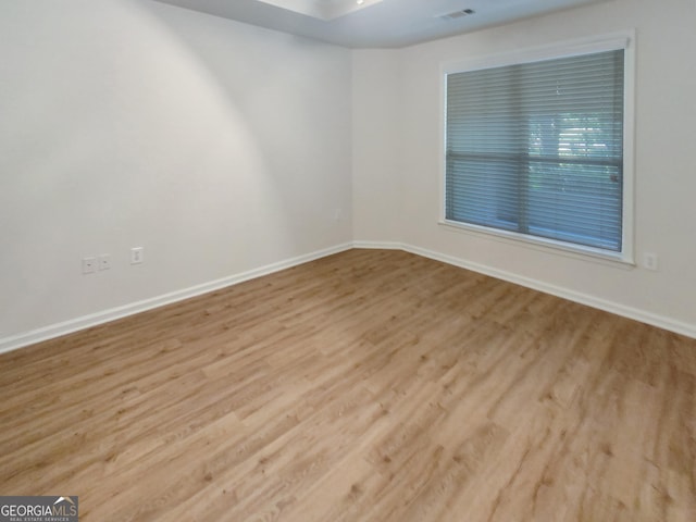 empty room featuring light wood-type flooring