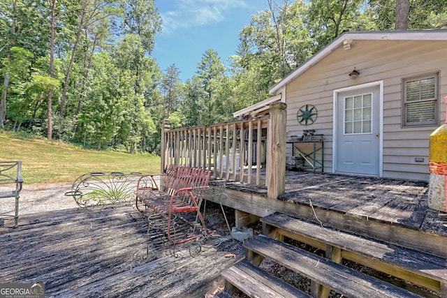 208 Colony Rd, Dillard, GA 30537 - view of wooden terrace