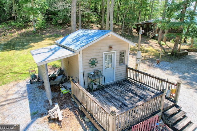 208 Colony Rd, Dillard, GA 30537 - wooden terrace with a carport