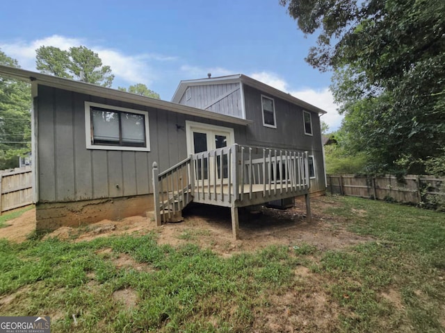 rear view of house with a deck