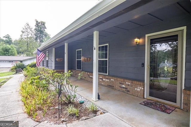 exterior space with a porch