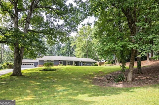 exterior space featuring a garage