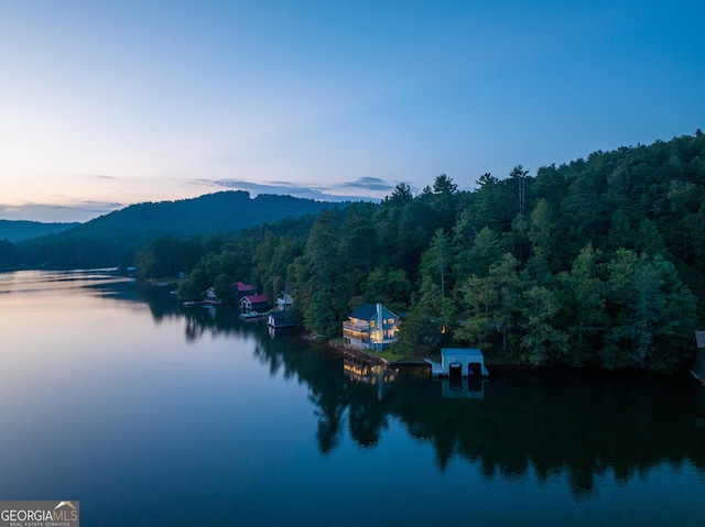 property view of water with a mountain view