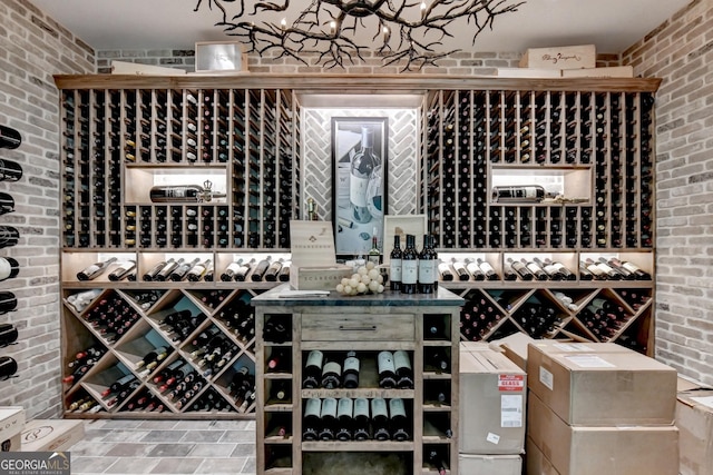 962 Chattooga Trce, Suwanee, GA 30024 - wine area with brick wall