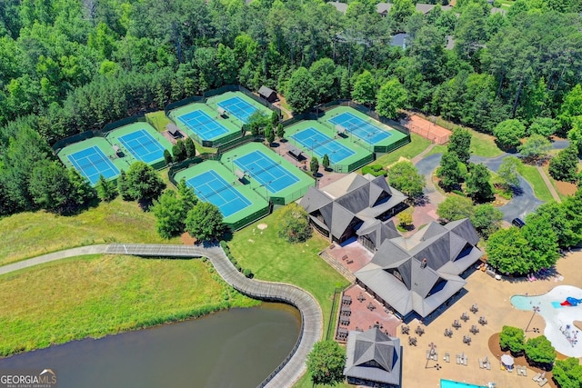 962 Chattooga Trce, Suwanee, GA 30024 - drone / aerial view of a pool area