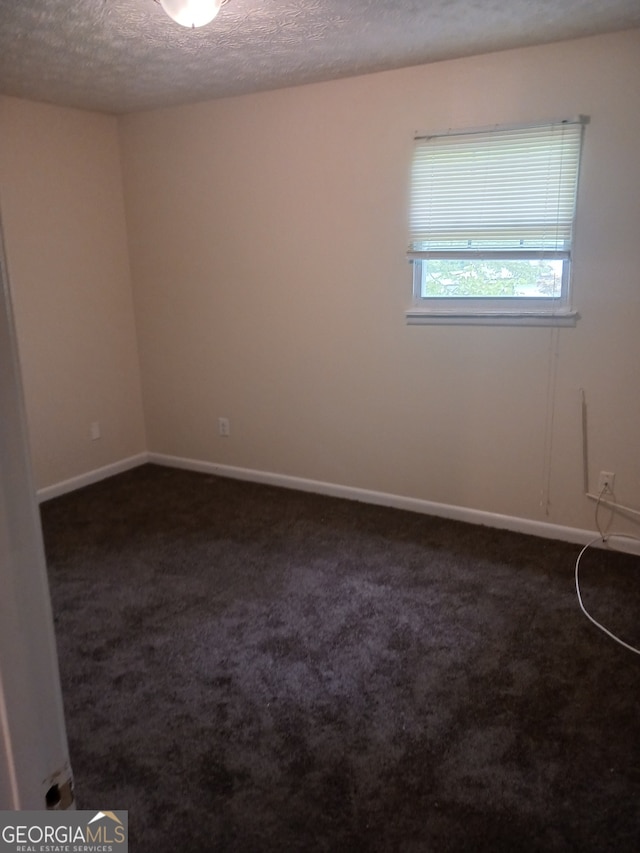 empty room featuring carpet floors and a textured ceiling