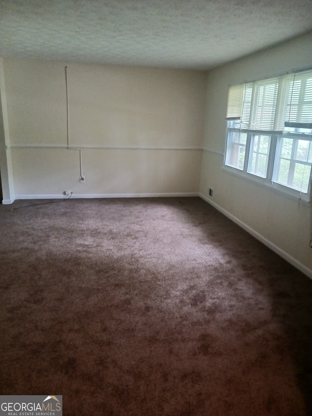 spare room with carpet and a textured ceiling