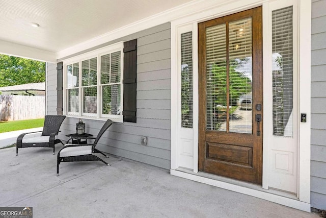 view of patio featuring covered porch