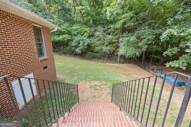 view of yard with fence