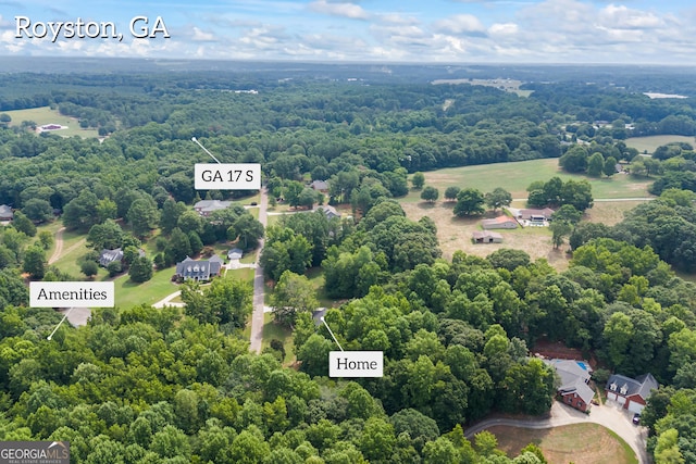 aerial view with a view of trees