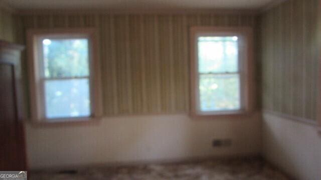 view of spare room