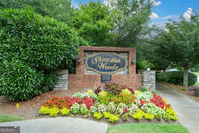 view of community sign