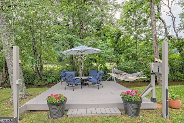 view of wooden deck