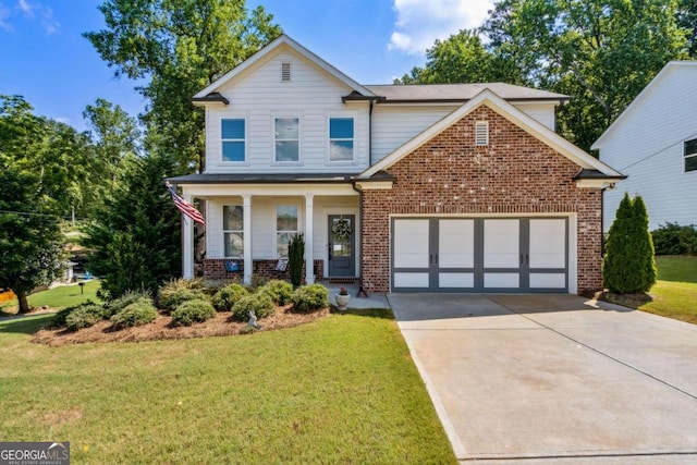 front of property featuring a front yard and a porch