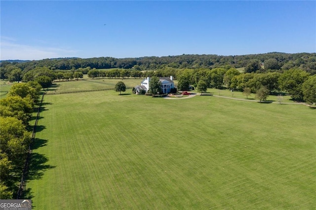 bird's eye view with a rural view